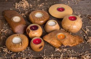 gedrechselte Teelichter